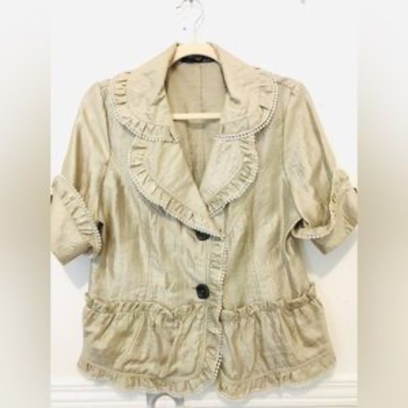 Vintage Detailed Ruffle Light Jacket - Picture 1 of 1